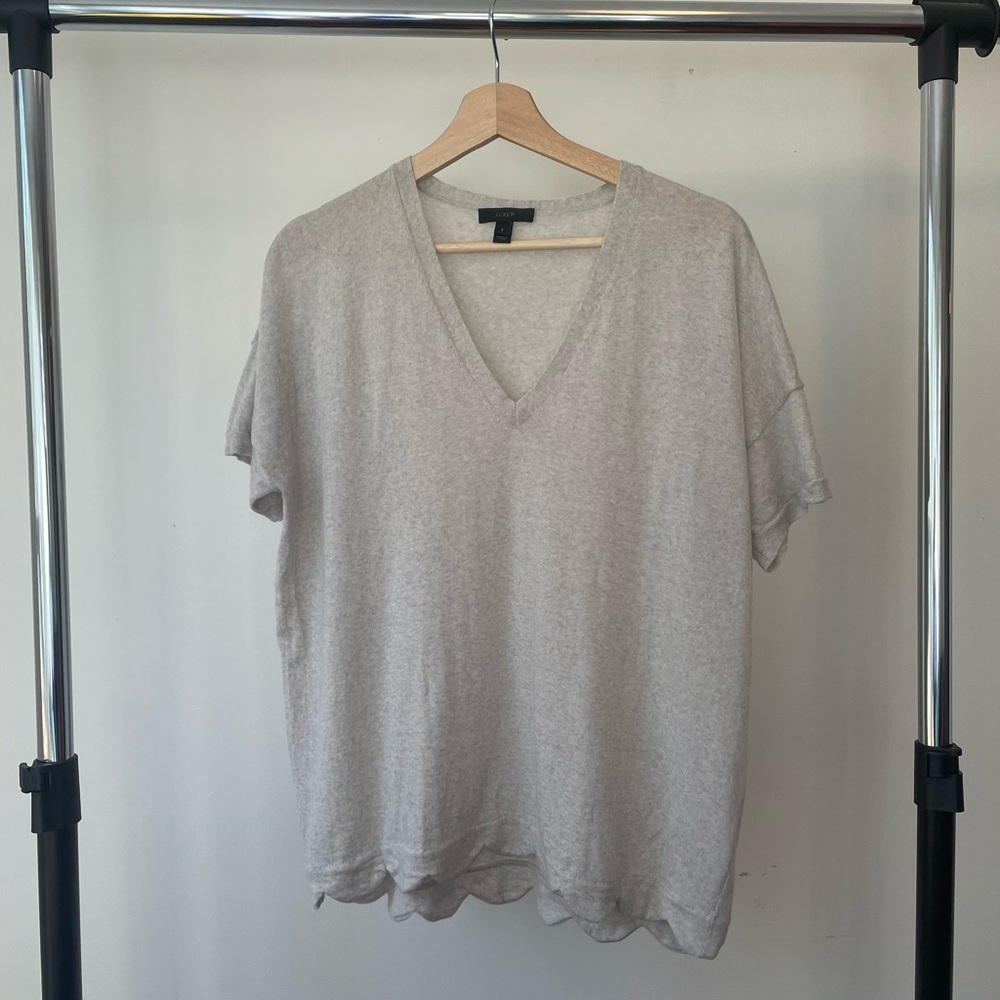 J Crew Gray Short Sleeved Sweater - Small